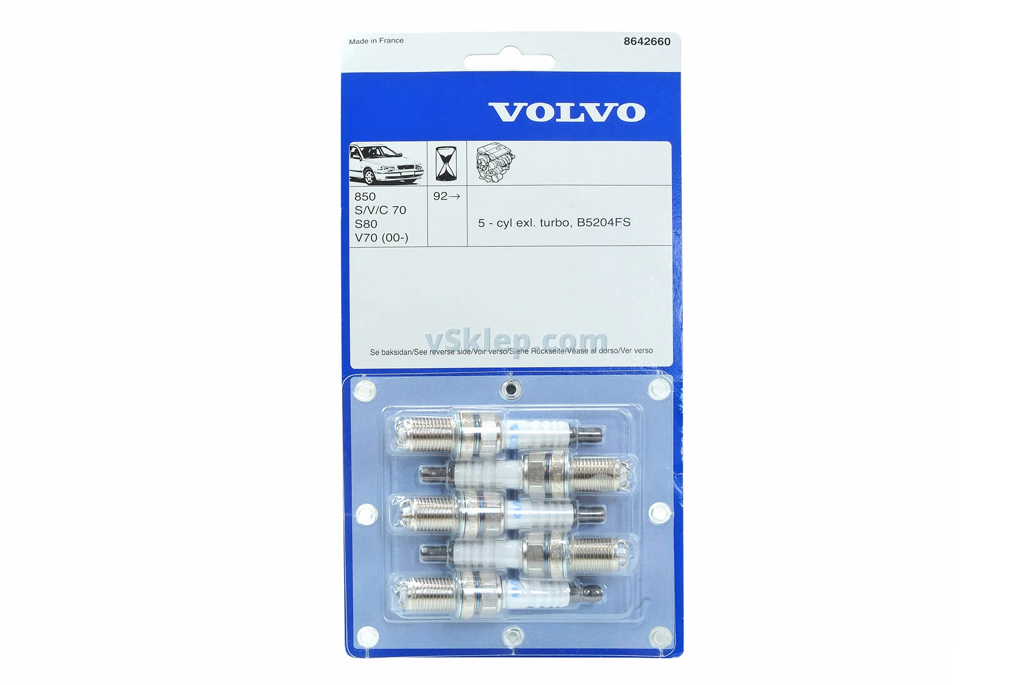 Tennplugger Volvo Genuine® 850/S70/V70/C70 1992-2005 │ 2.4/2.5 5-syl uten turbo (8642660)