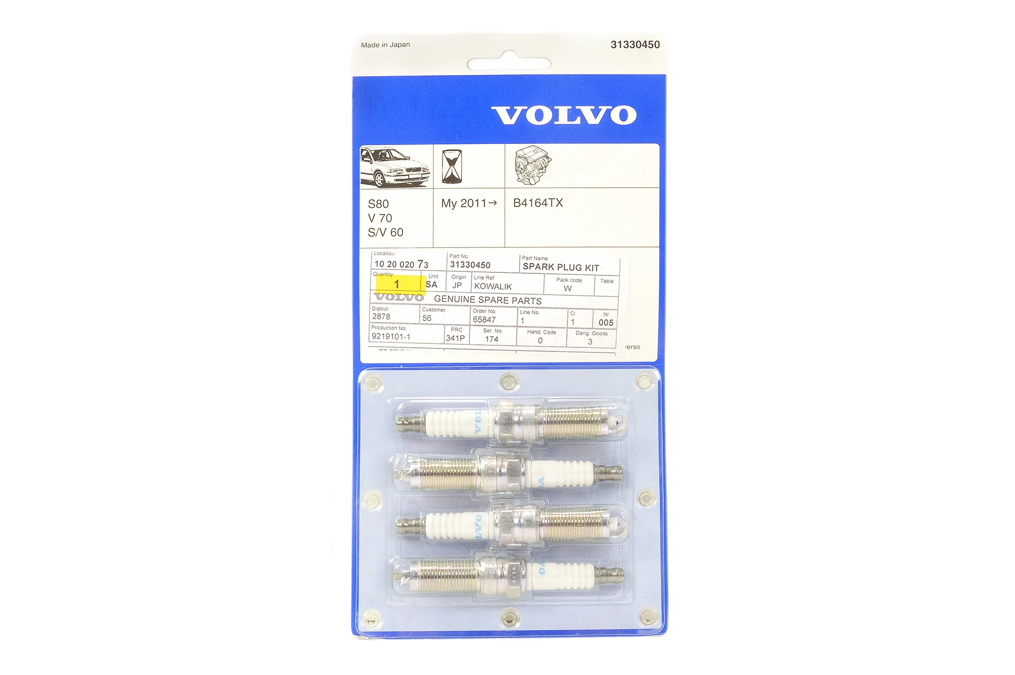 Tennplugger Volvo Genuine® S60/S80/V40/V60/V70 2011-2015 │ 1.6 T3 B4164 (31330450)