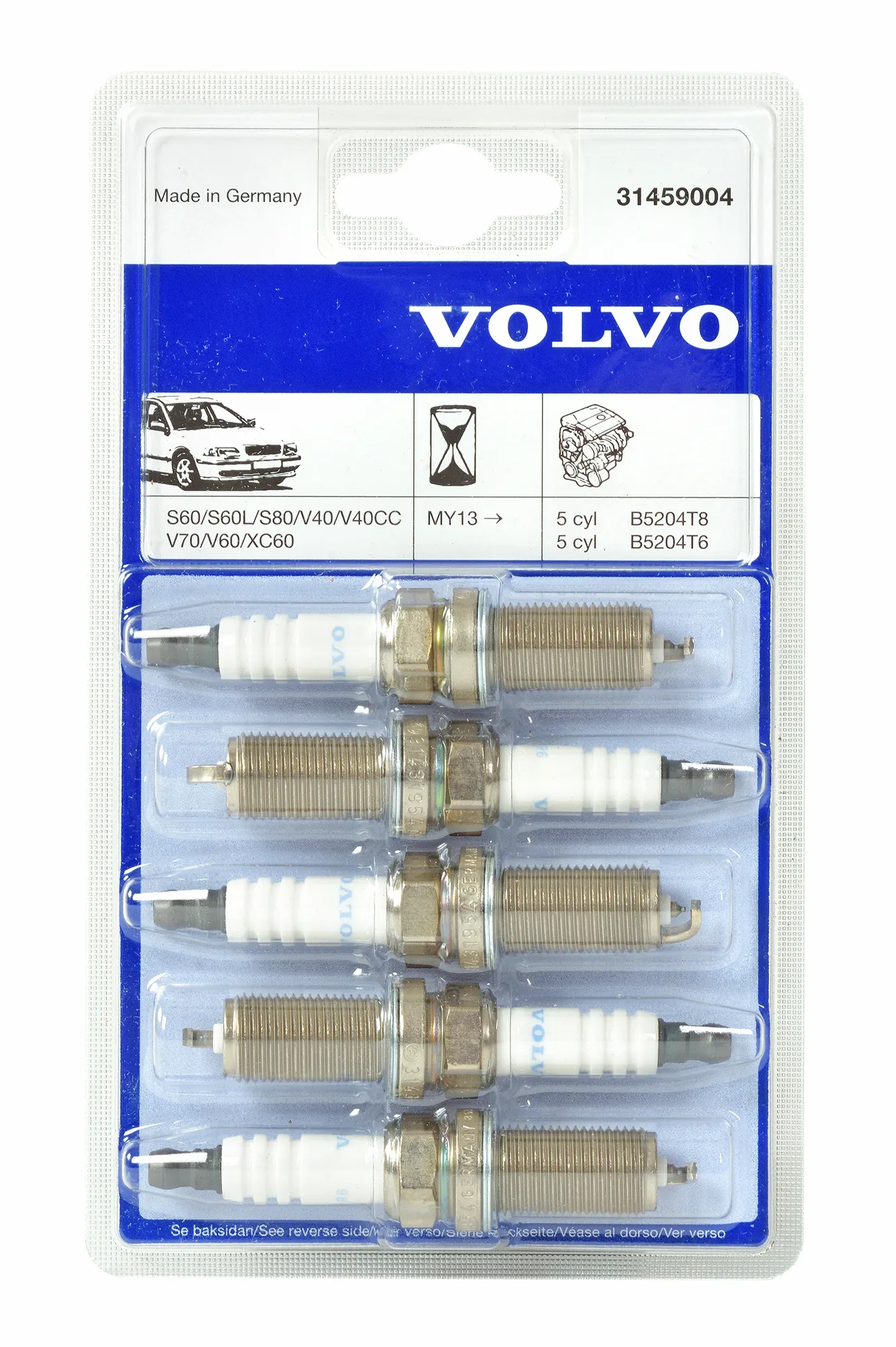 Tennplugger Volvo Genuine® S60/V40/V60/V70 2013-2015 │ 2.0 5-syl turbo B5204T (31459004)
