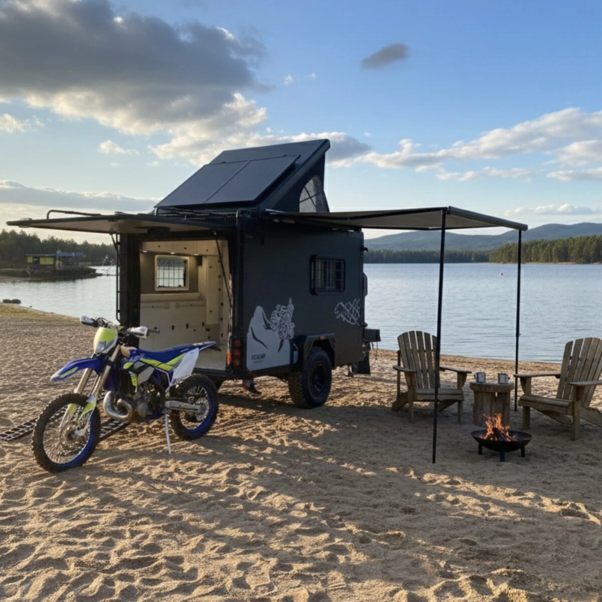 Terrengtilhenger Decamp Cross C3 │ offroad toy hauler med pop-up tak - 1800 kg totalvekt – bilde 3