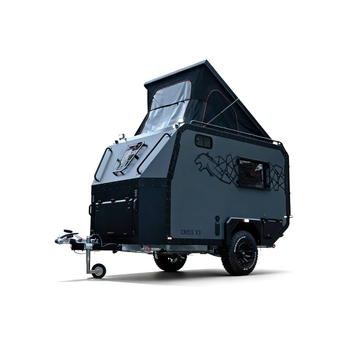 Terrengtilhenger Decamp Cross X3 │ offroad campinghenger med pop-up tak - 6 personer – bilde 2