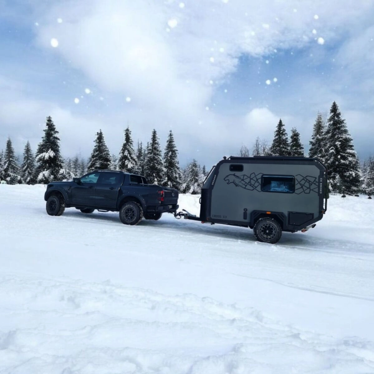 Terrengtilhenger Decamp Cross X3 │ offroad campinghenger med pop-up tak - 6 personer – bilde 4