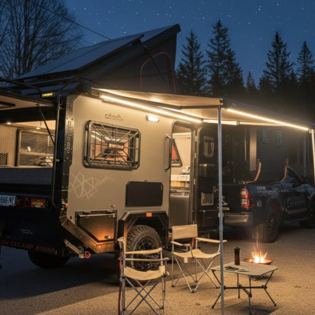 Terrengtilhenger Decamp Cross X3 │ offroad campinghenger med pop-up tak - 6 personer – bilde 5