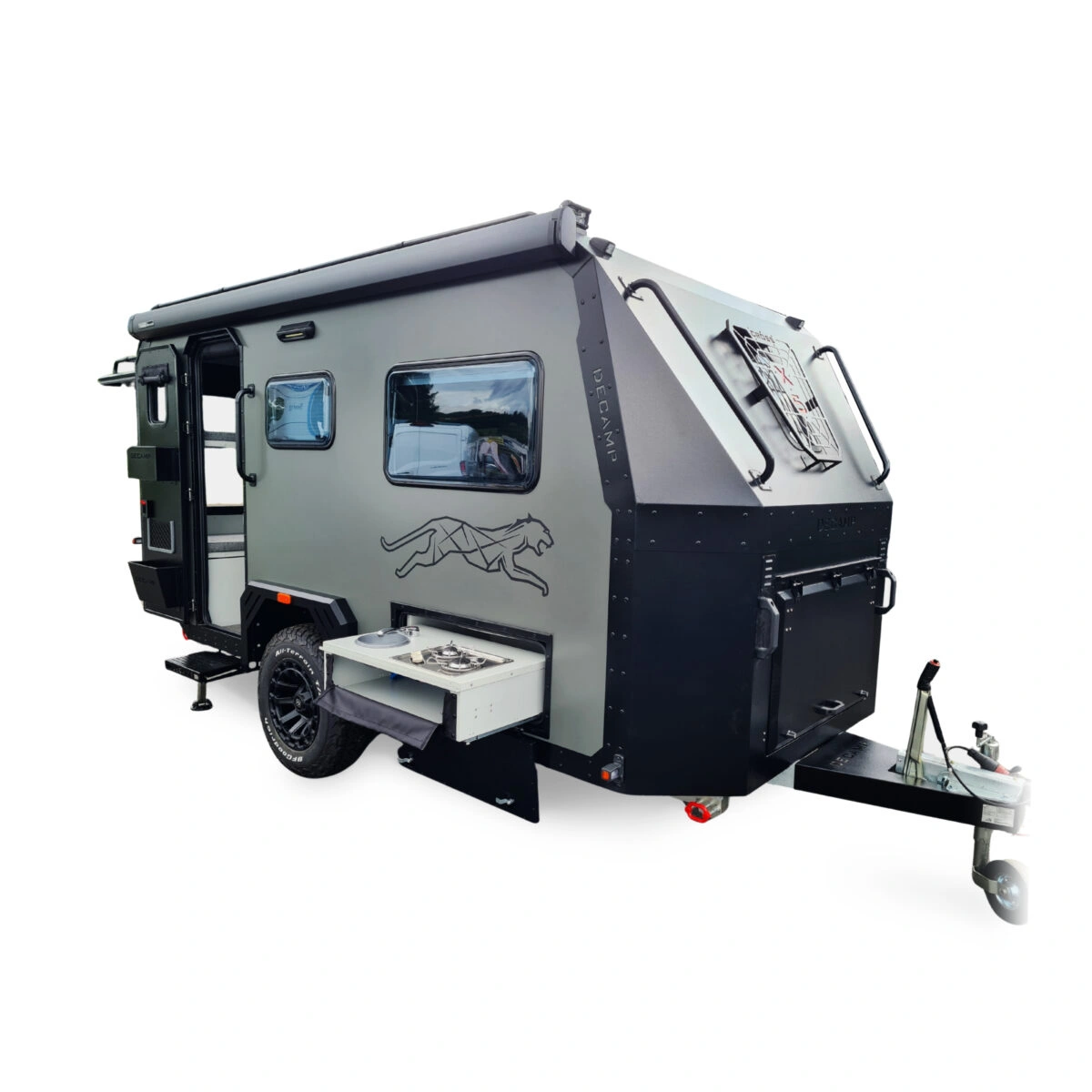 Terrengtilhenger Decamp Cross X5 │ stor offroad campinghenger med pop-up tak - 8 personer – bilde 2