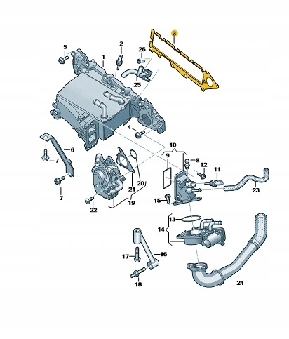 Tetning, innsugningsmanifold VAG 1.6 TDi / 2.0 TDi │ Genuine® Seal Inlet manifold gasket, Intercooler – bilde 2