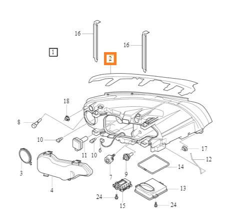Tetningslist frontlykt Volvo S80 / V70 / XC70 2007-2014 │ Genuine® høyre side