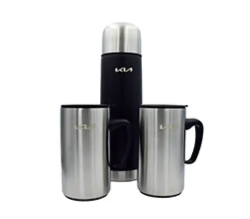 Thermos Kia Steel Edition Vacuum │ Genuine Sett med 2 kopper og etui