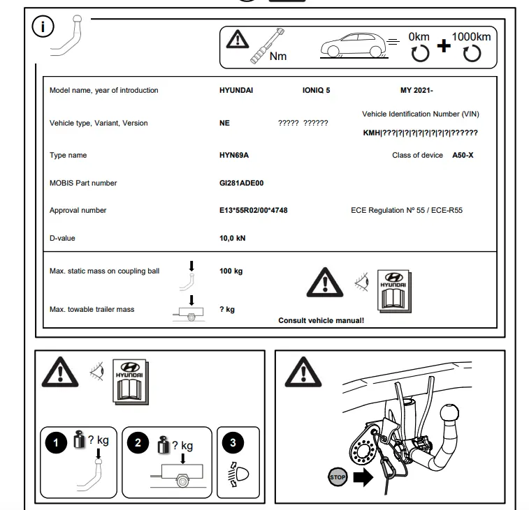 Tilhengerfeste Hyundai Ioniq 5 2021 - 2024 │ med elsett Image 10