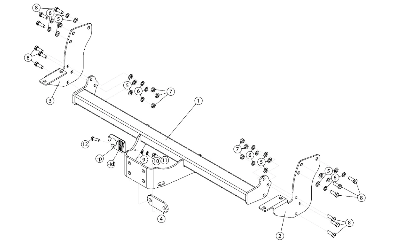 Tilhengerfeste Maxus T90 EV Pickup 2022 -> │ Med 2-hulls flensekule