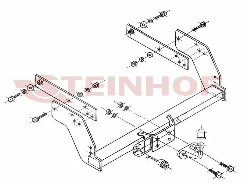 Tilhengerfeste NISSAN NP300 2WD/4WD 
(tubular bumper) 2008 ...