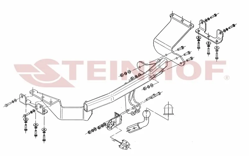 Tilhengerfeste PEUGEOT 4007 2007 - 2012 / Mitsubishi Outlander II 2006 - 2012 │ fastmontert – bilde 2
