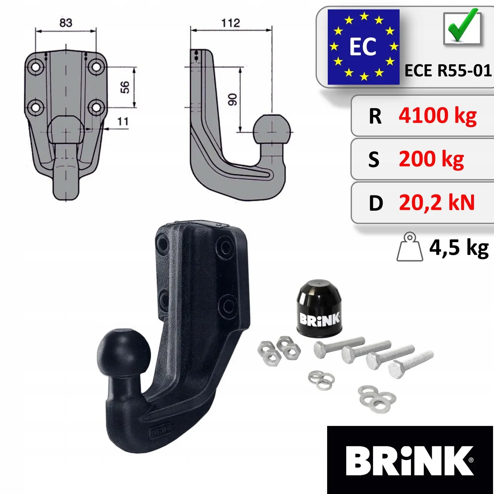 Tilhengerfeste senket Brink 50 mm - (83 x 56) Image 8