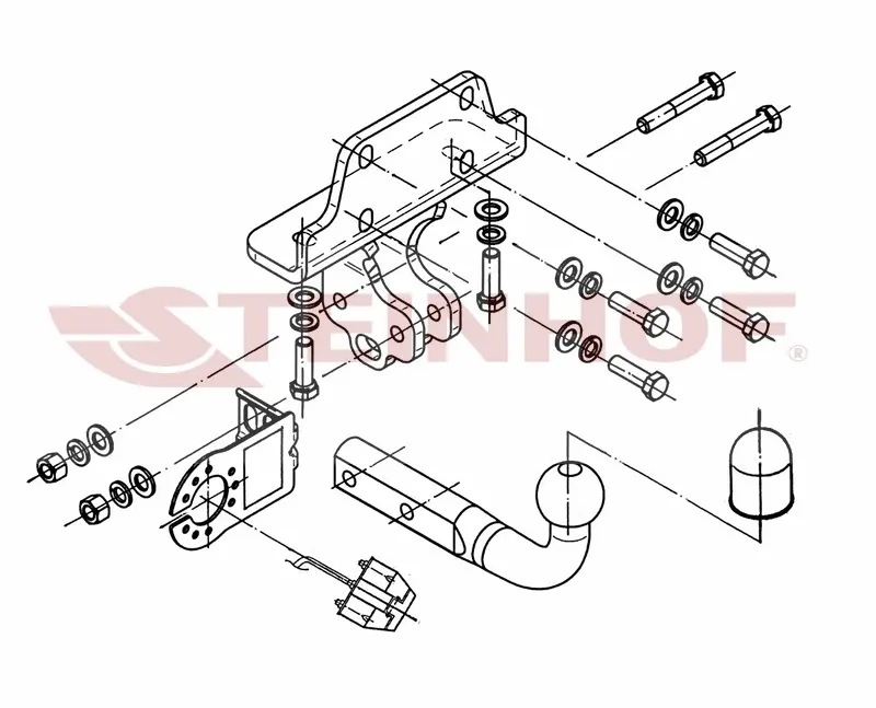Tilhengerfeste TOYOTA Land Cruiser J125 2003 - 2009 │ For 3-dørs – bilde 3