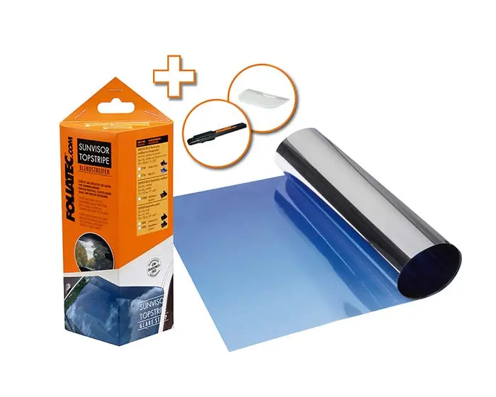 Topstripe Sunvisor Reflex Glare Strip | Solbeskyttelsesfilm for frontrute - Blue Image 6