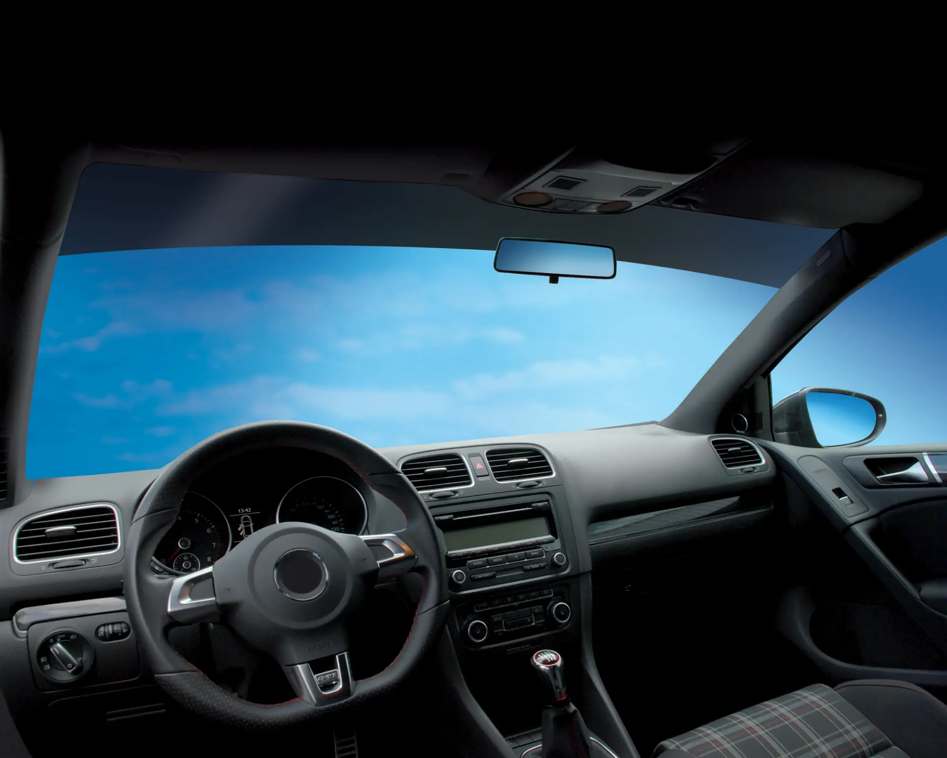 Topstripe Sunvisor Reflex Glare Strip | Solbeskyttelsesfilm for frontrute - Deep Black Image 2