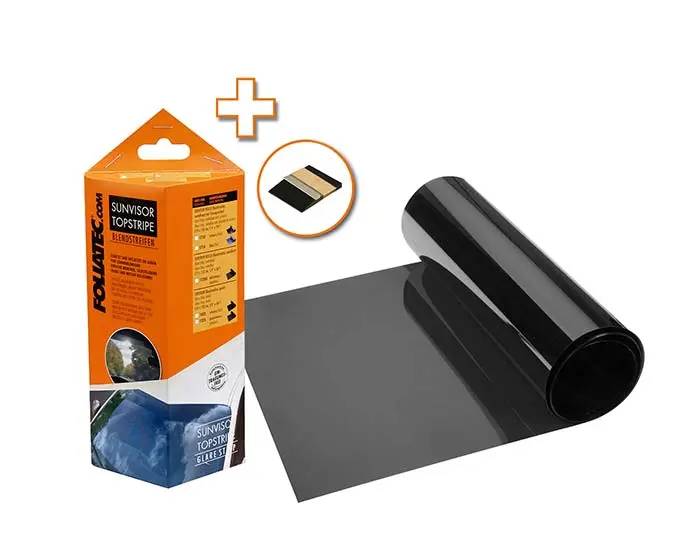 Topstripe Sunvisor Reflex Glare Strip | Solbeskyttelsesfilm for frontrute - Deep Black Image 4