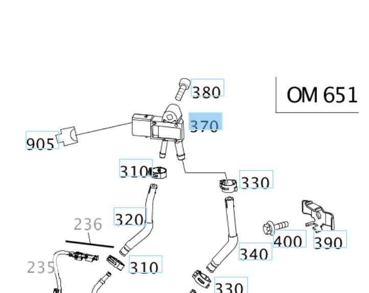 Trykksensor DPF Mercedes-Benz