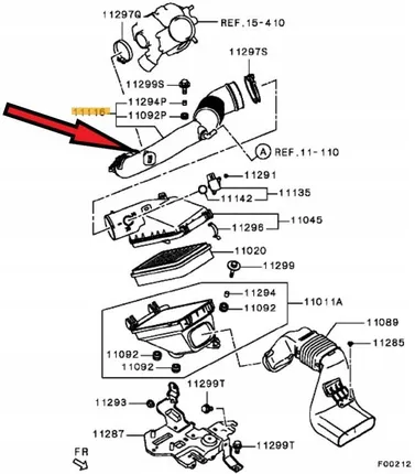 Turboslange luftinntaksrør med pakning Mitsubishi Outlander / ASX 2010 - 2018 │ Genuine® Pipe Air Cleaner Intake Image 2