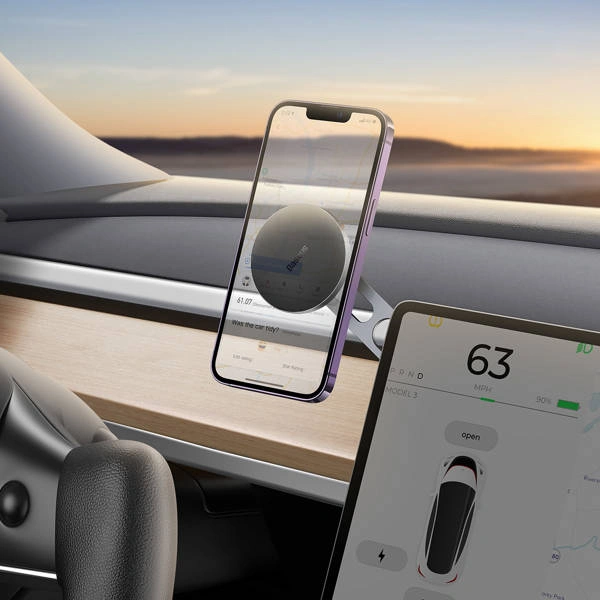 Universell justerbar magnetisk mobilholder for Tesla til dashbord og skjerm │ Baseus T-Space – bilde 11