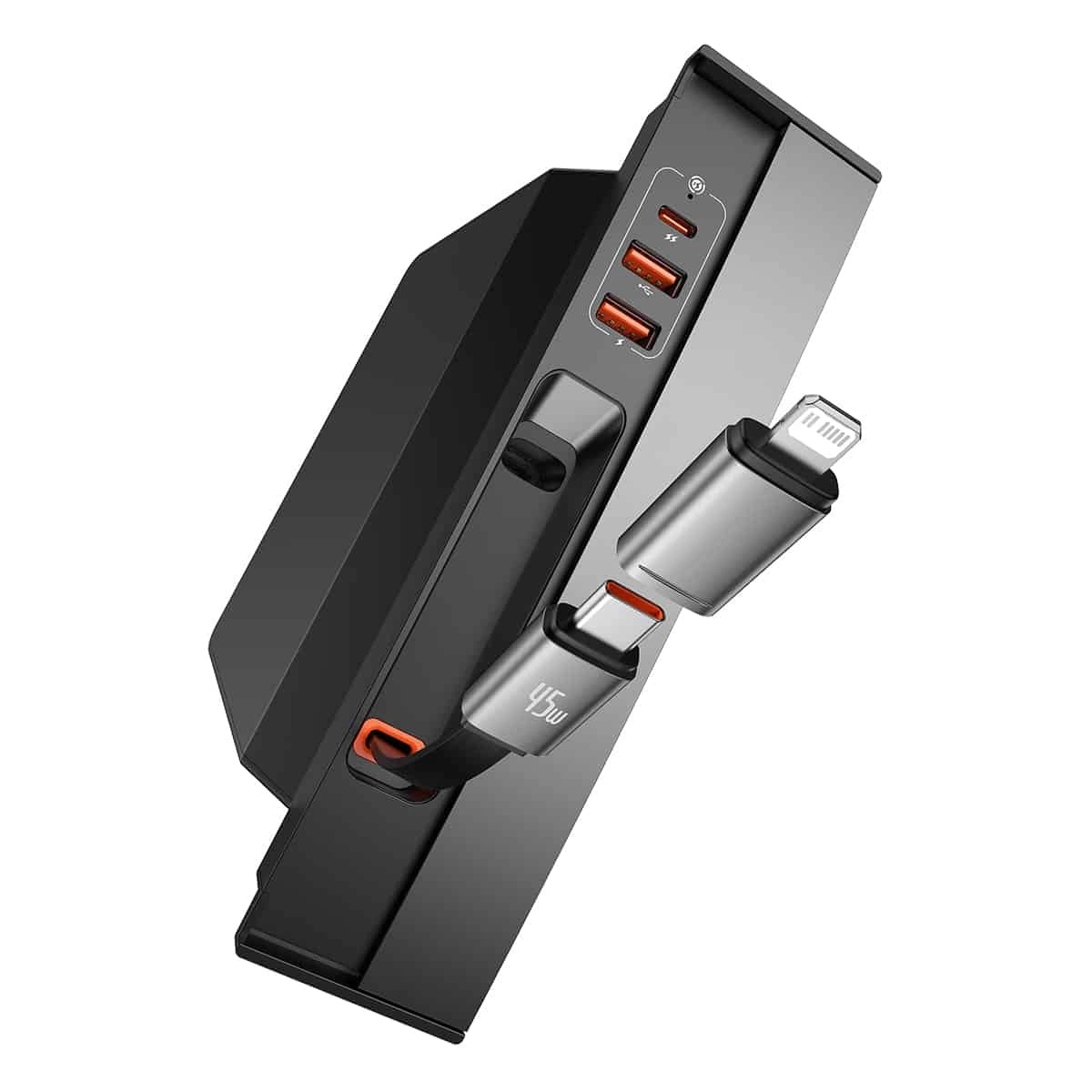 USB Hub 45W for Tesla Model 3 2019 - 2023 / Model Y 2020 - 2025 │ med innebygd USB-C-kabel Baseus T-Space Image 4