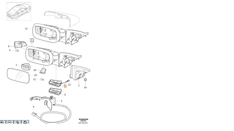 Utetemperatursensor Volvo Genuine® S40 V50 │ montert i speil – bilde 2