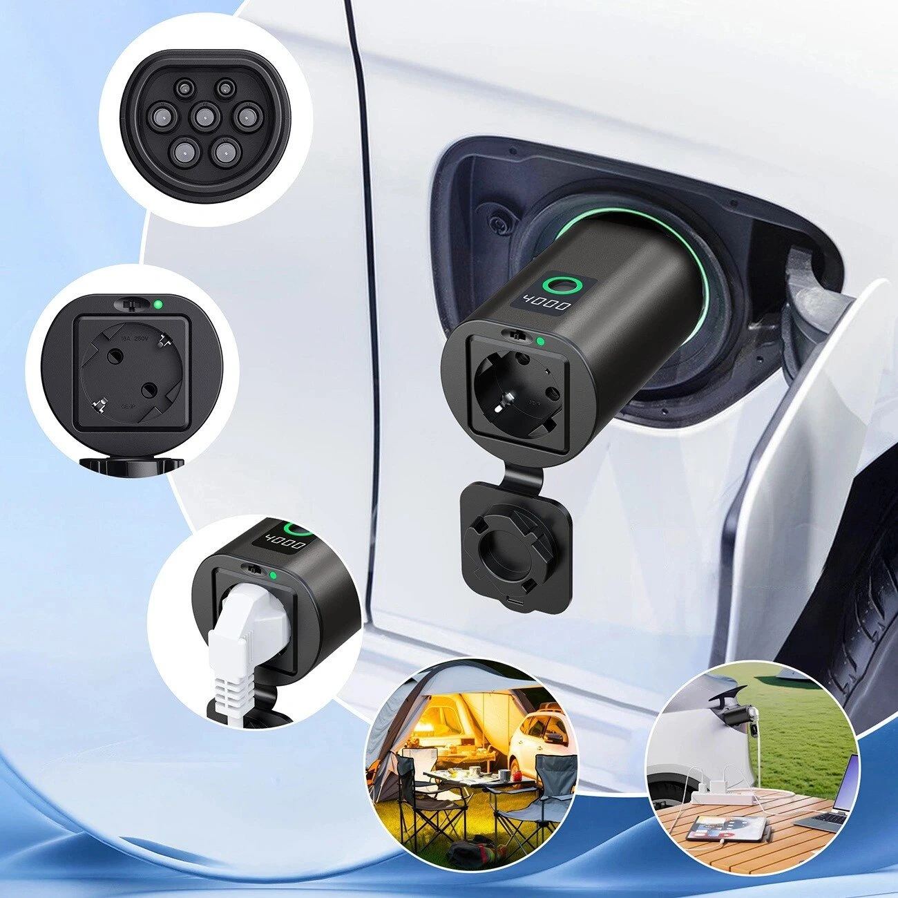 V2L-adapter – Mercedes-Benz - Smart  - Kia - Hyundai - Renault │ Vehicle-to-Load 230V - 3,5 kW (Type 2 til Schuko) – bilde 6