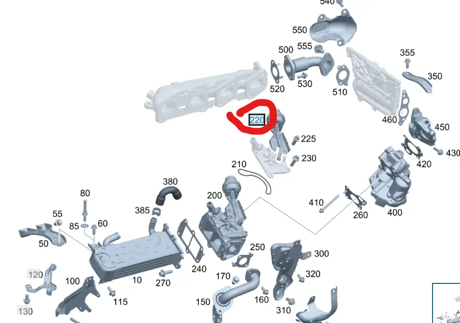 Vakumstyrt aktuator til EGR Mercedes-Benz W212