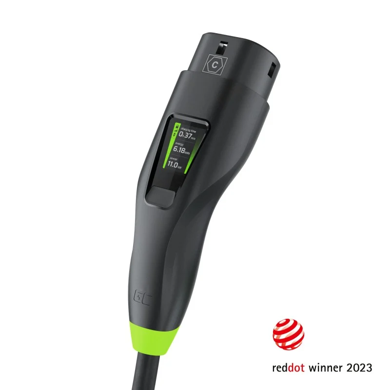 Vegglader Elbillader mobil Green Cell Habu EV 11 kW 7 m Type 2 CEE til lading av elbiler og plug-in-hybrider med veggmontert og mobil funksjon samt GC-app – bilde 2