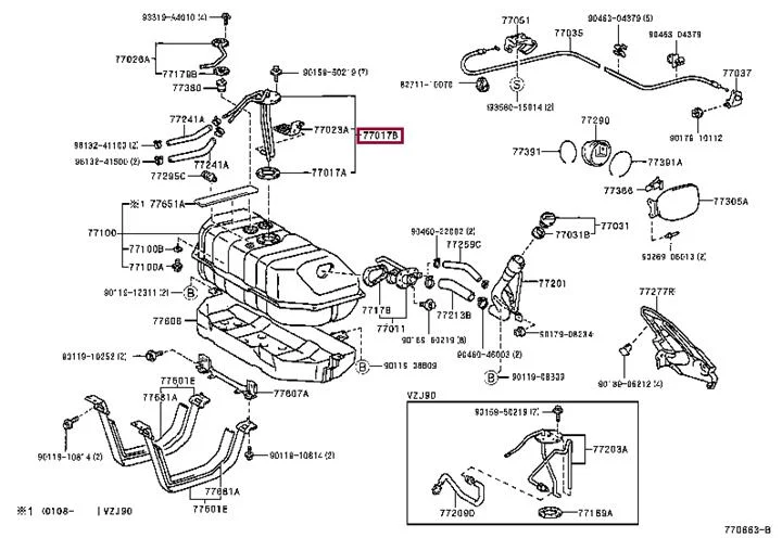 Ventilasjonsrør til drivstofftanken Toyota Land Cruiser J90 │ Genuine® Fuel Tank Vent Tube – bilde 3