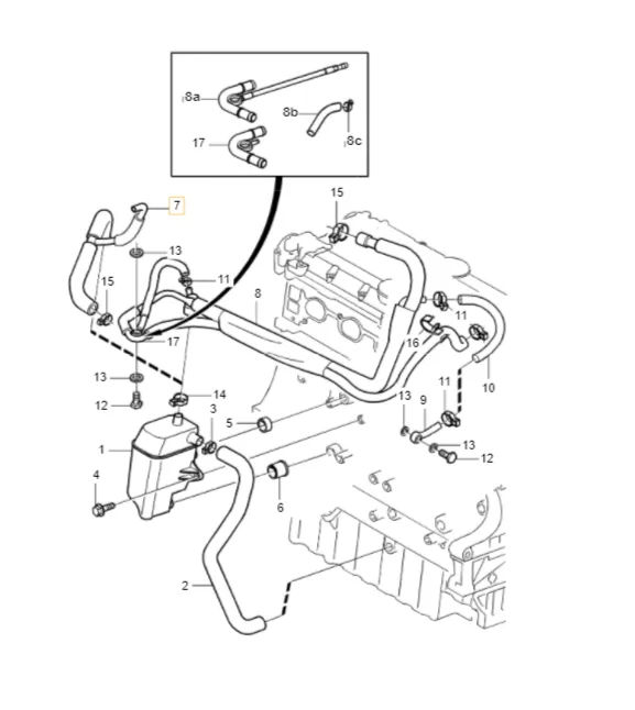 Ventilasjonsslange veivhus Volvo Genuine® S80 1999-2006 │ bensin B6294S/B6304S