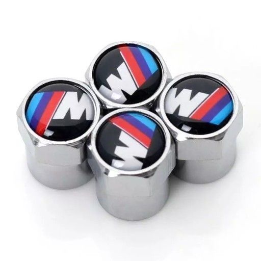 Ventilhetter logo BMW ///M Power Chrome - sett 4 stk.