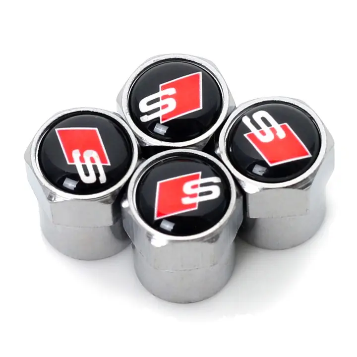 Ventilhetter med logo Audi S-Line Silver Edition - 4 stk.