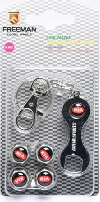 Ventilhetter med logo KIa Red Edition - 4 stk.