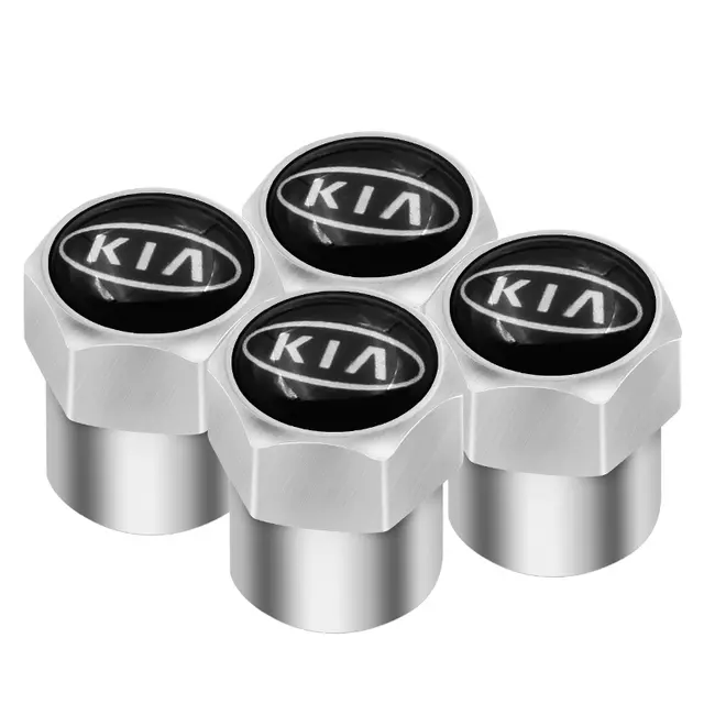 Ventilhetter med logo KIa Silver Edition - 4 stk. – bilde 2