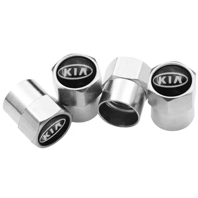 Ventilhetter med logo KIa Silver Edition - 4 stk. – bilde 3
