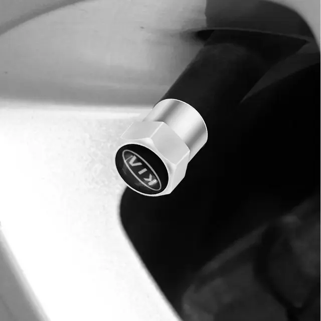 Ventilhetter med logo KIa Silver Edition - 4 stk. – bilde 4