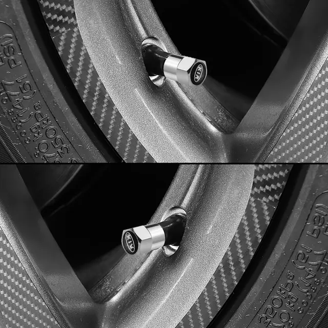 Ventilhetter med logo KIa Silver Edition - 4 stk. – bilde 5