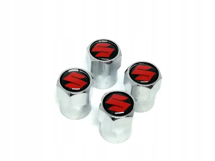 Ventilhetter med logo Suzuki Silver Red Edition - 4 stk. – bilde 2