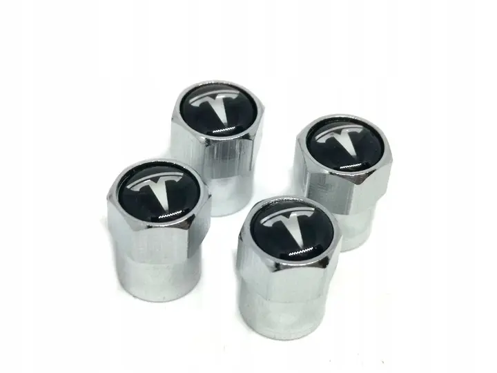 Ventilhetter med logo Tesla Silver Edition - 4 stk – bilde 4