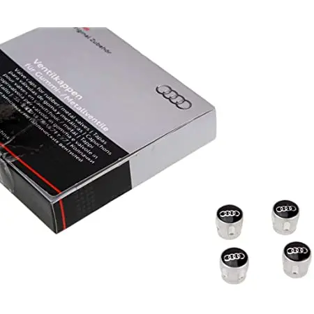 Ventilhetter OEM Audi Black Edition | sett 4 stk.