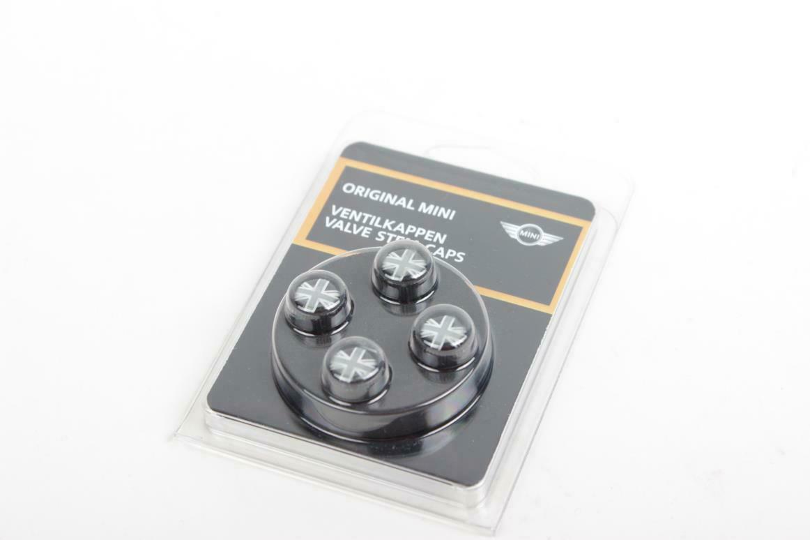 Ventilhetter OEM Black Union Jack - 4 stk.