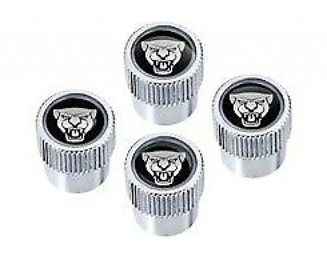 Ventilhetter OEM Jaguar Chrome Black Edition - sett 4 stk. Image 1