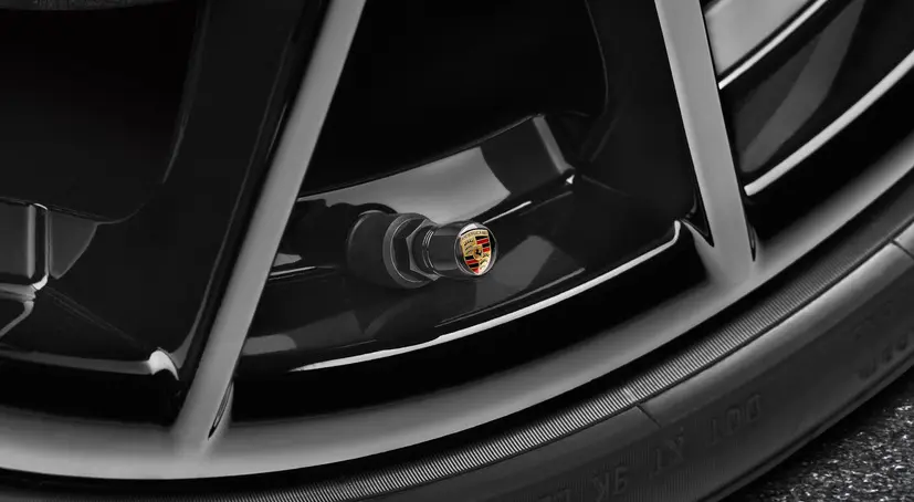 Ventilhetter OEM Porsche Silver Edition - sett 4 stk.