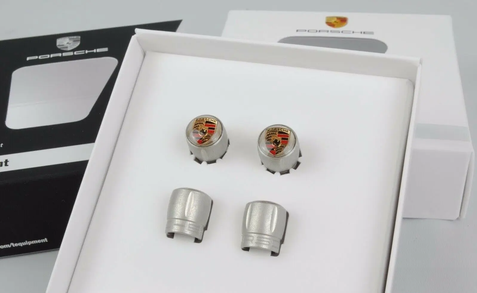 Ventilhetter OEM Porsche Silver Edition - sett 4 stk. – bilde 3