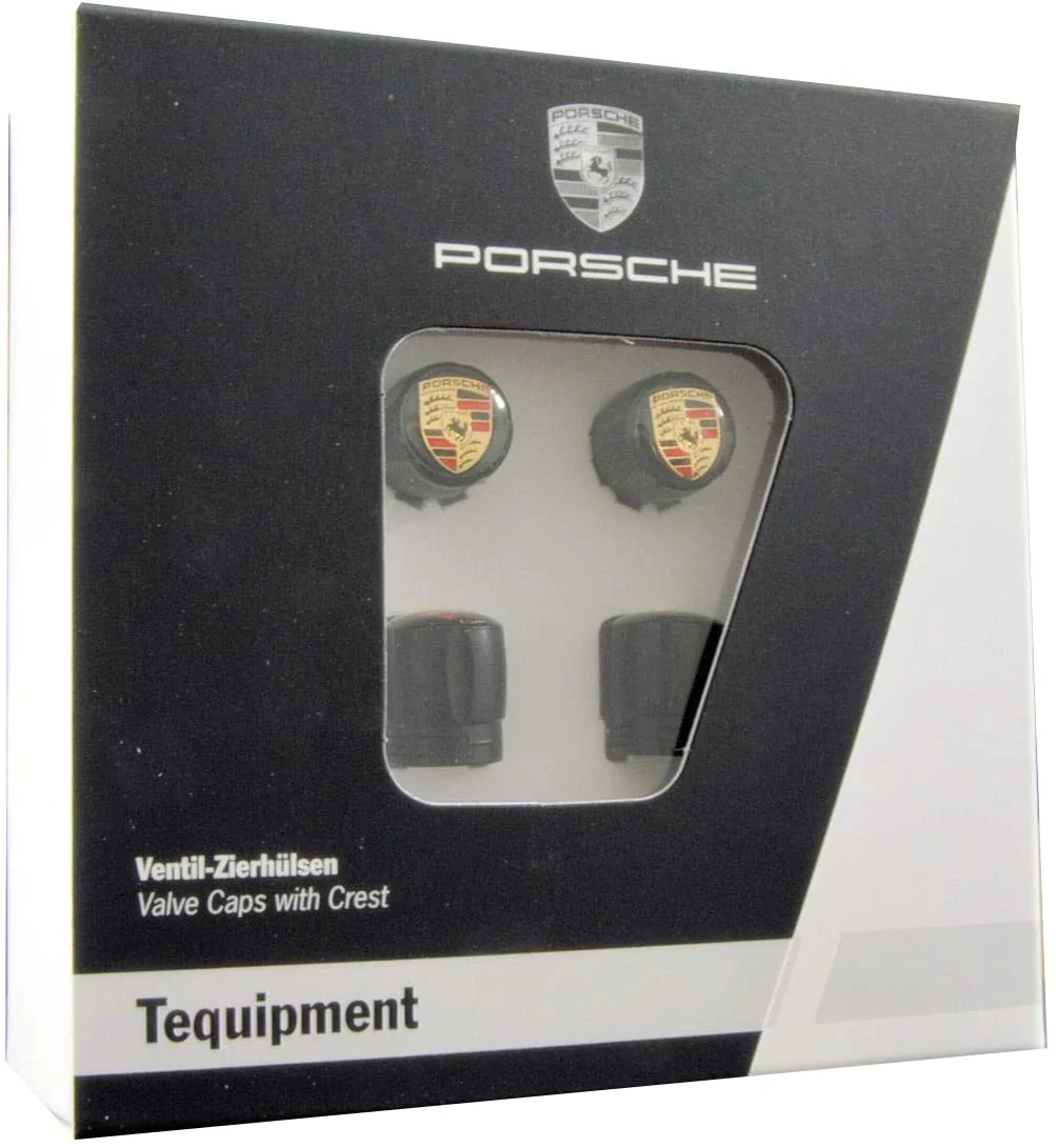 Ventilhetter Porsche Black Edition │ Genuine® Crested Valve Dust Caps - sett 4 stk. – bilde 6