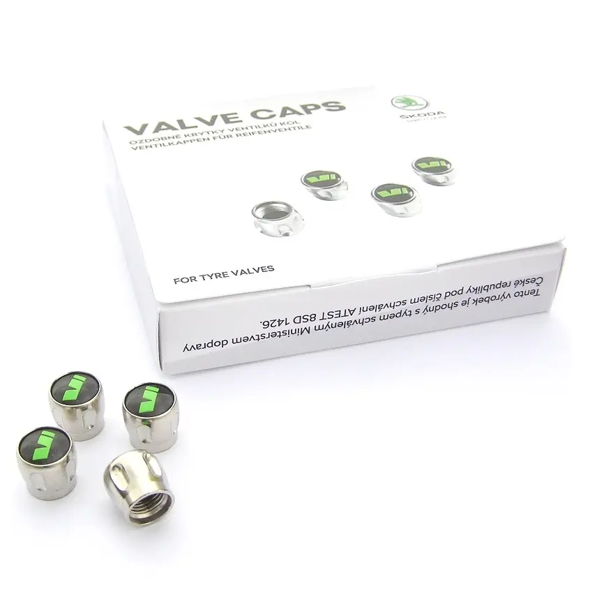Ventilhetter Skoda Motorsport VRS | Original Skoda Wheel Valve Cap - sett 4 stk. – bilde 4