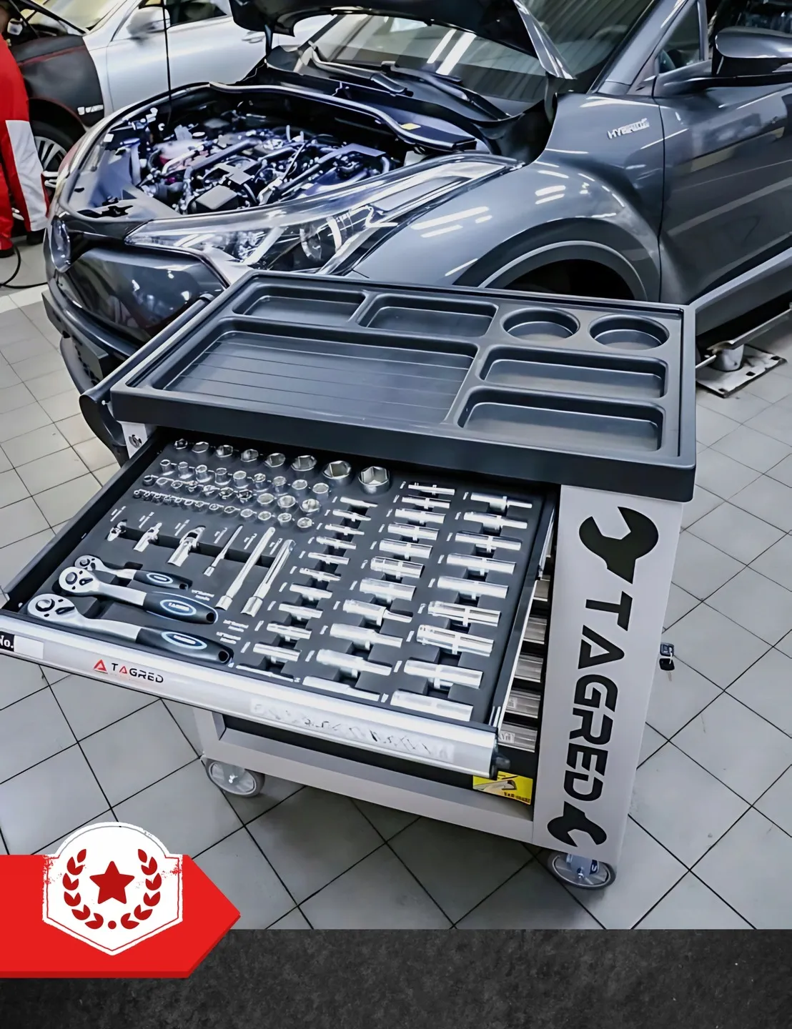 Verktøyskap med 251 verktøy │ Verktøyvogn Tagred Premium Tool Trolley Image 24