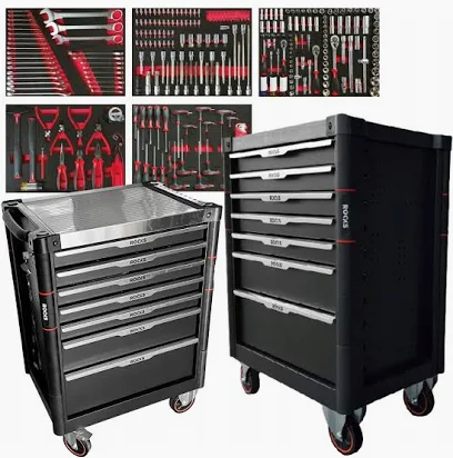 Verktøyskap med verktøy Rooks 276 deler - 7 skuffer │ Verktøyvogn Premium Tool Trolley