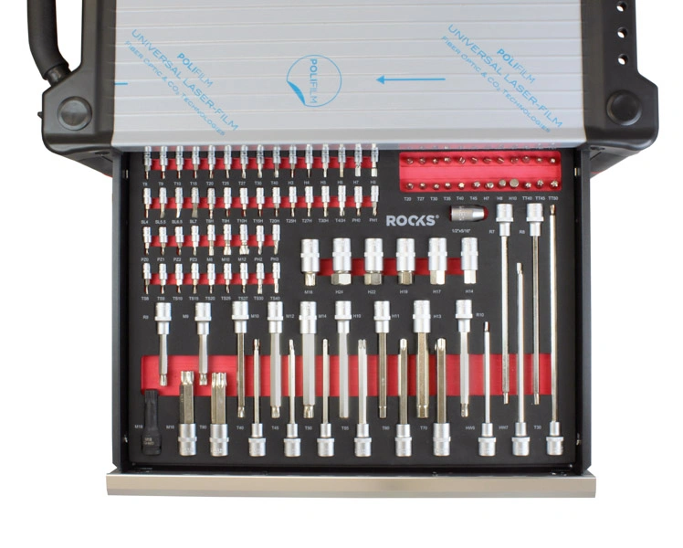 Verktøyskap med verktøy Rooks 276 deler - 7 skuffer │ Verktøyvogn Premium Tool Trolley – bilde 11