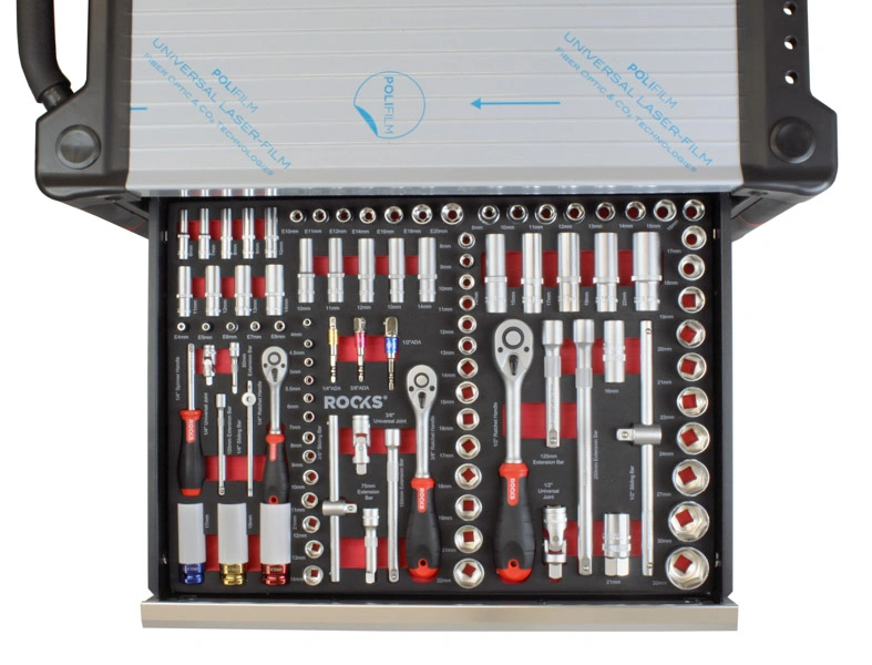 Verktøyskap med verktøy Rooks 276 deler - 7 skuffer │ Verktøyvogn Premium Tool Trolley – bilde 12